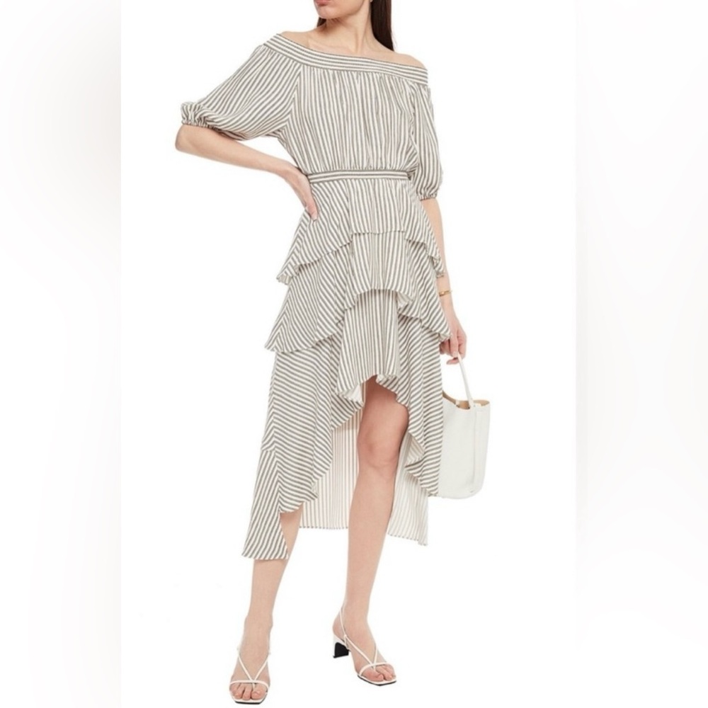 Maje
Striped Ruffle Dress